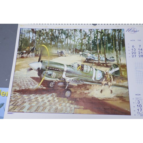 391 - Three Vintage Airplane Calendars, With Eurofighter Information Card