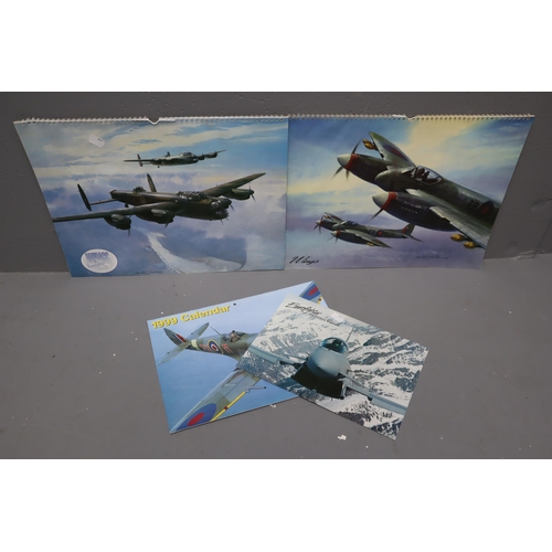 391 - Three Vintage Airplane Calendars, With Eurofighter Information Card