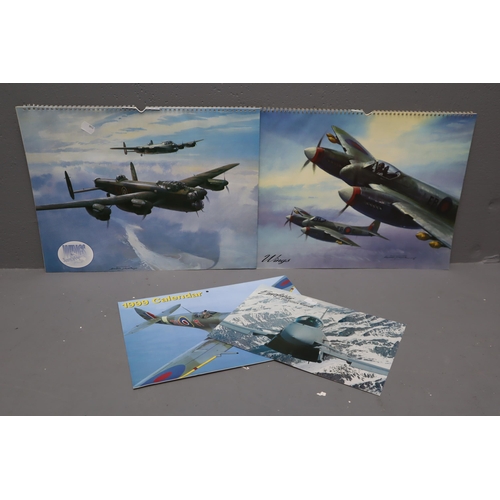 391 - Three Vintage Airplane Calendars, With Eurofighter Information Card