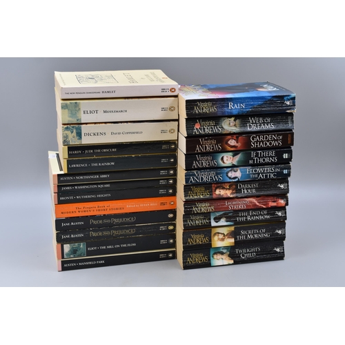 518 - Mixed Collection of Novels to include Virinia Adams, Jane Austin, David Copperfield and others