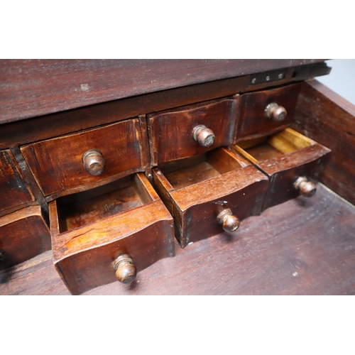 618 - Victorian style dark wood Davenport writing desk with 8 external and 8 internal drawers measures 34