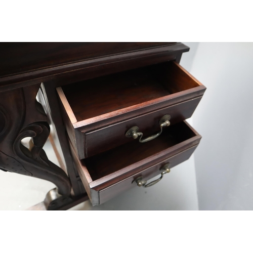 618 - Victorian style dark wood Davenport writing desk with 8 external and 8 internal drawers measures 34