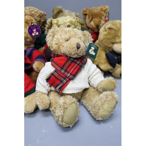 657 - Ten Original Branded Harrods Teddy Bears (1994, 1996, 1997, 1998, 1999, 2001, 2002, 2003,2004 and 20... 