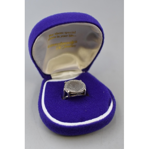 1 - Silver George V 3d Ring (Size M)