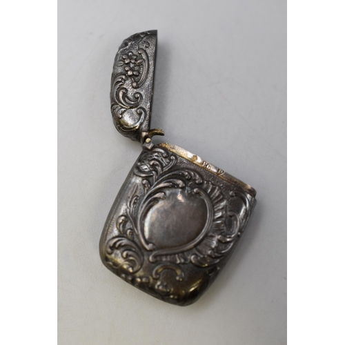 14 - Hallmarked Victorian GE&S Edinburgh Silver Vesta Case, Circa 1889