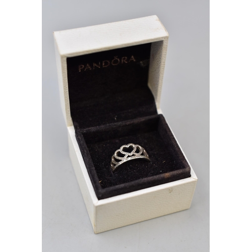 20 - Pandora Silver 925 ALE Tierra Ring complete with Presentation Case