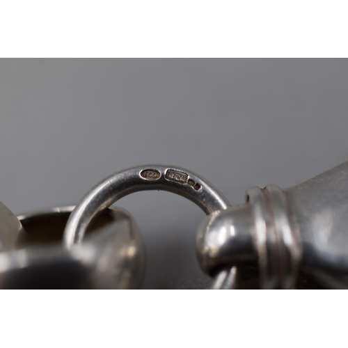 27 - Unmarked Silver Patterned Link Bracelet