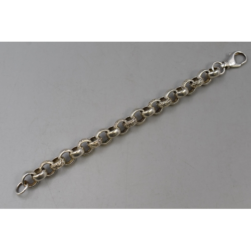 27 - Unmarked Silver Patterned Link Bracelet