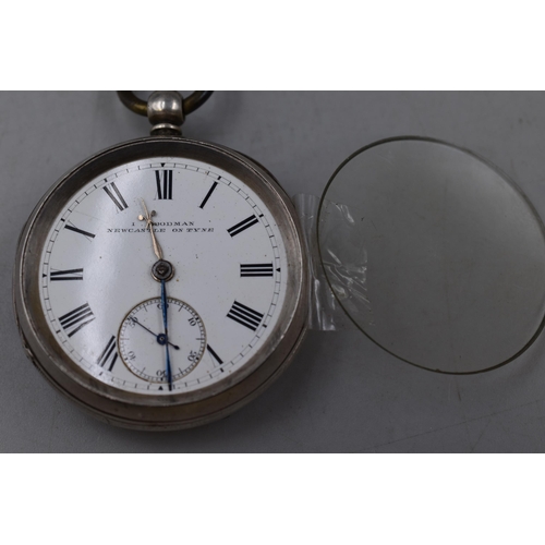 30 - Hallmarked London Silver Cased Pocket Watch with Goodman of Newcastle Upon Tyne Movement and Chain (... 