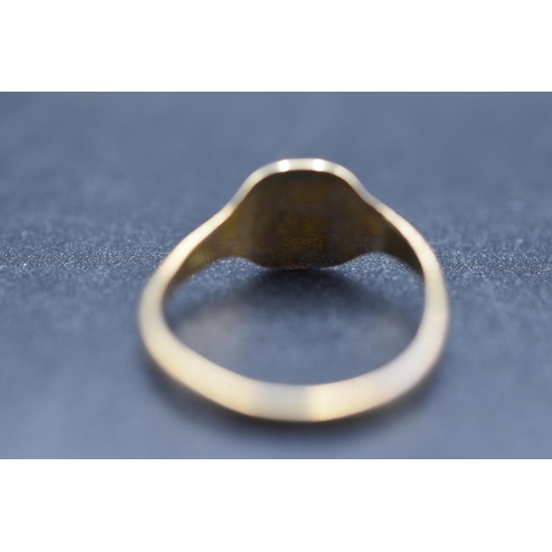 36 - A Hallmarked 9ct Gold Signet Ring, 1.45g. Misshapen