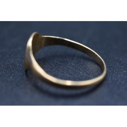 36 - A Hallmarked 9ct Gold Signet Ring, 1.45g. Misshapen