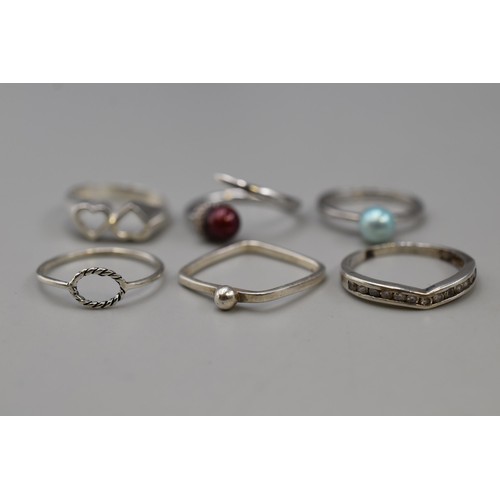 38 - Mixed Selection of Marked Silver Rings (display not included)