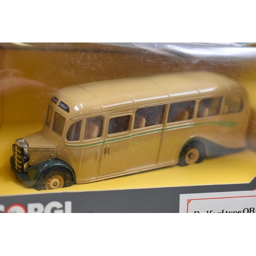 624 - Four Boxed Die Cast Corgi Classics Bedford Type OB Coaches