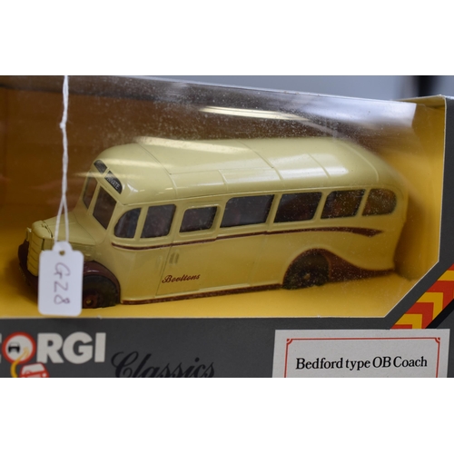 624 - Four Boxed Die Cast Corgi Classics Bedford Type OB Coaches