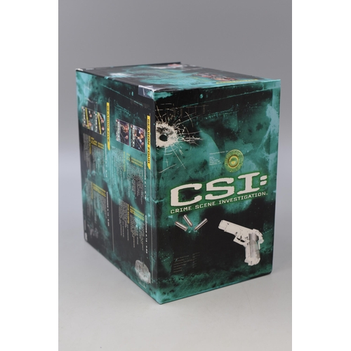 629 - A CSI box set of thirty dvd's featuring five season's, episodes 1.1 to 5.25