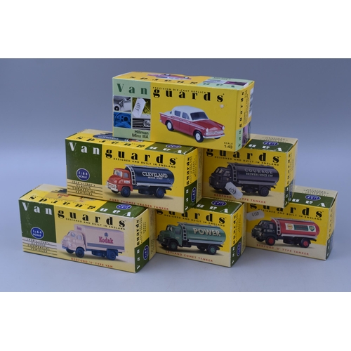 630 - A Selection of Six Boxed Vanguards Die Cast Trucks, 1:64 And 1:43 Scales