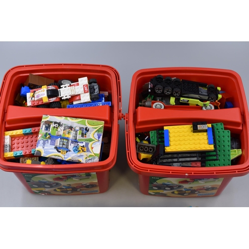 634 - Two Branded Lego Creator Tubs Containing a Large Selection of Lego System and a Space Station Lego S... 