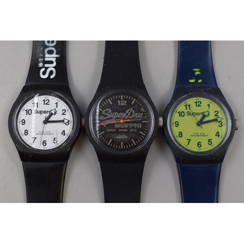 146 - Three Gents Superdry Quartz Watches, Working