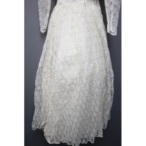 A 1960's Henry Krebs Bridal Dress, In Original Box. Size Unknown