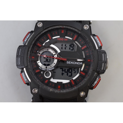 153 - Black Sekonda Watch (working when tested)