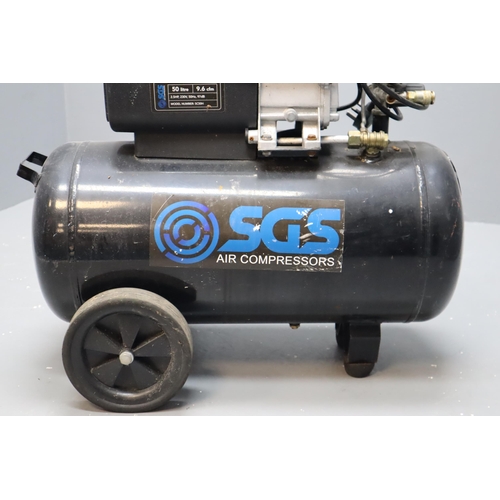 646 - SGS Air Compressor 50 Litre (Powers On When Tested). No Postage