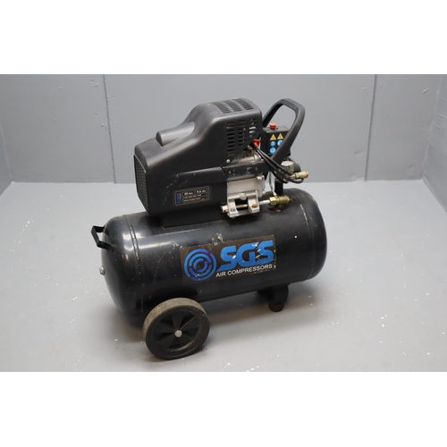 646 - SGS Air Compressor 50 Litre (Powers On When Tested). No Postage