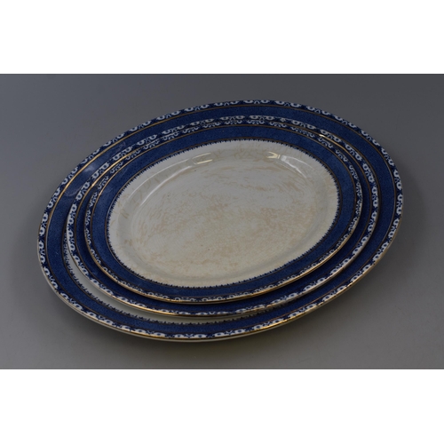 798 - A Set of Three Burleigh Ware Sandon Pattern Platters, Largest Approx 14