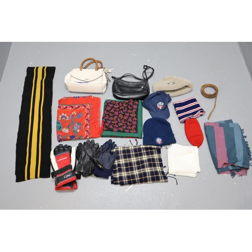 813 - Mixed Selection of Gloves, Hats and Scarves and Handbags