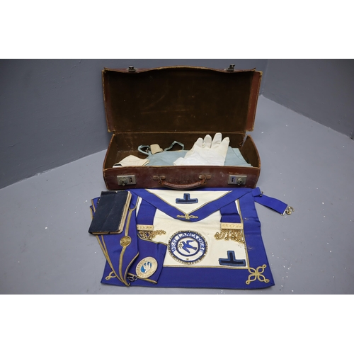 815 - Two Cases containing a selection of Masonic Regalia including Aprons, Sash's, Jewels, Paperwork and ... 