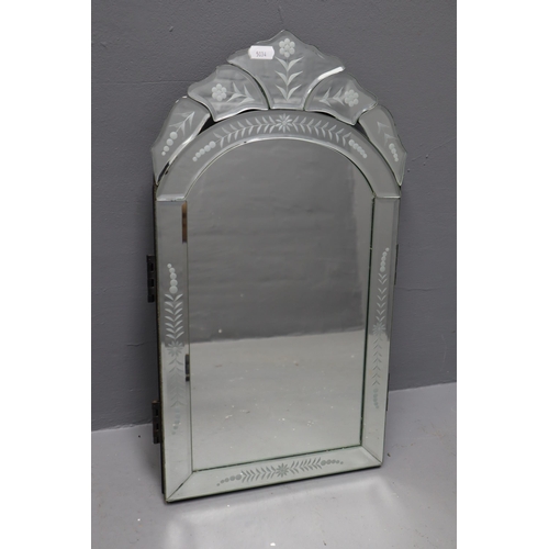 818 - Free standing three section hinged dressing table mirror with floral design 20