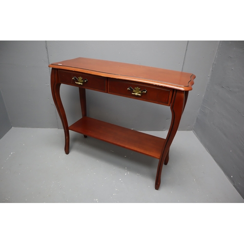 708 - Two drawer wall table with shelf 30