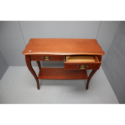 708 - Two drawer wall table with shelf 30