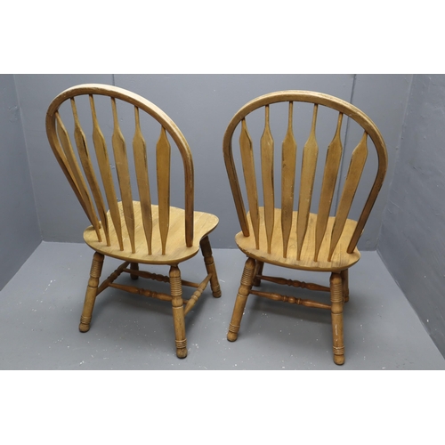 709 - Two pine High backed kitchen chairs (41