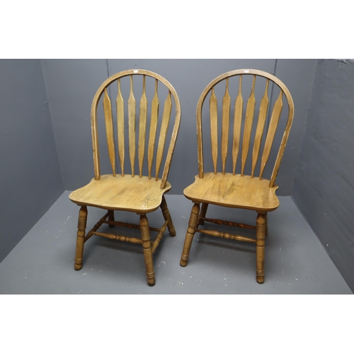 709 - Two pine High backed kitchen chairs (41