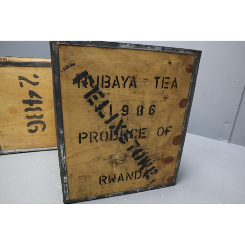 710 - Two Vintage Wooden Export Boxes to include a 1986 Rwanda Rubaya Tea and a Kenya to Avonmouth Box. No... 