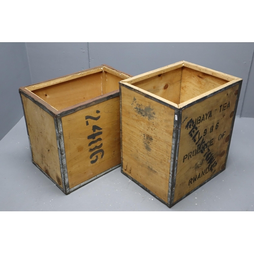 710 - Two Vintage Wooden Export Boxes to include a 1986 Rwanda Rubaya Tea and a Kenya to Avonmouth Box. No... 