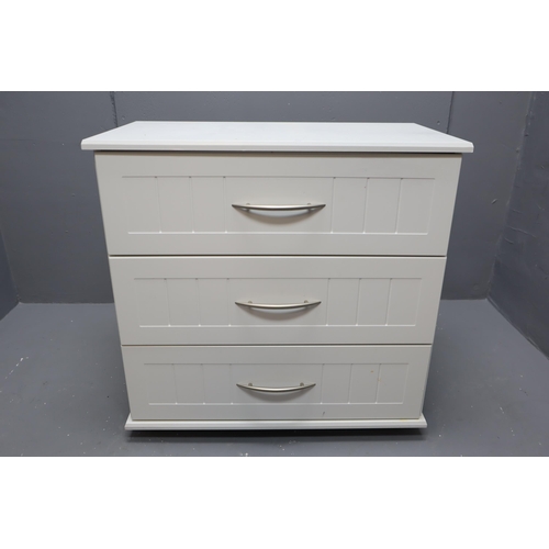 717 - White 2 Door Wardrobe and Matching Chest of 3 Drawers. No Postage