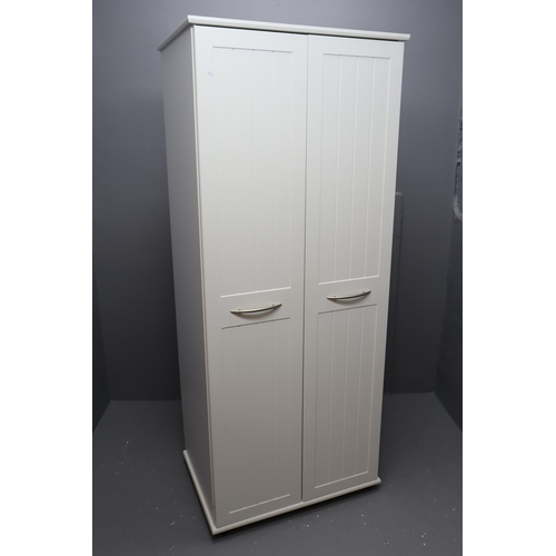 717 - White 2 Door Wardrobe and Matching Chest of 3 Drawers. No Postage