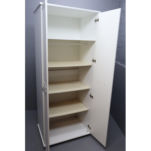 717 - White 2 Door Wardrobe and Matching Chest of 3 Drawers. No Postage