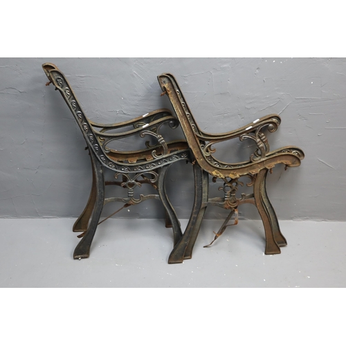 731 - Two Pairs of Vintage Cast Iron Bench Ends. No Postage