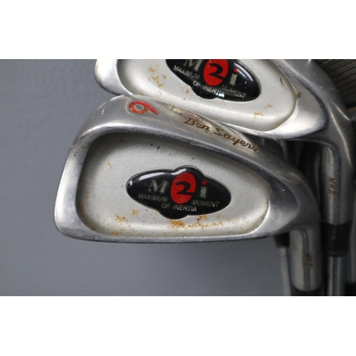 742 - Ben Sayers golf clubs 3,4,5,6,7,8,9,pw,sw plus Ben sayers C300 3,5,7 wood and a driver and a GB tech... 