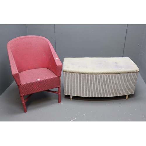 725 - Vintage ottoman in white (17