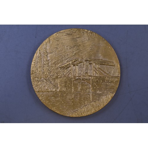 68 - Van Gogh Gold Plated Medal 6cm Diameter Displaying Pennington