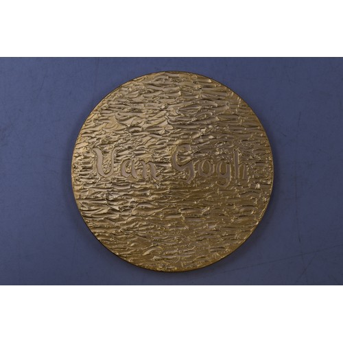 68 - Van Gogh Gold Plated Medal 6cm Diameter Displaying Pennington