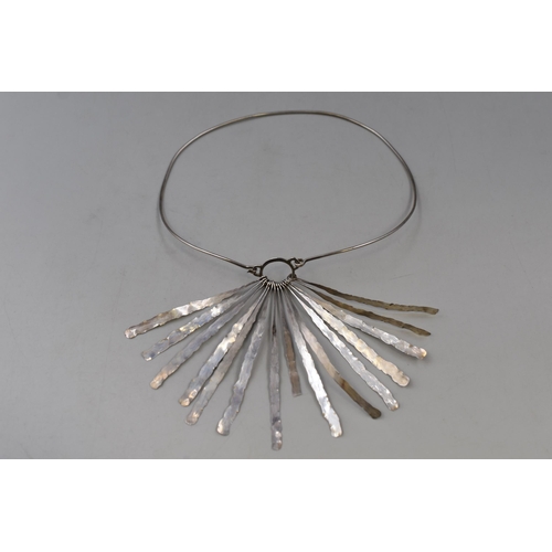 2 - A Hammered Silver Statement Necklace