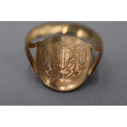 4 - Hallmarked Birmingham 375 (9ct) Gold George and The Dragon Ring Complete with Presentation Box