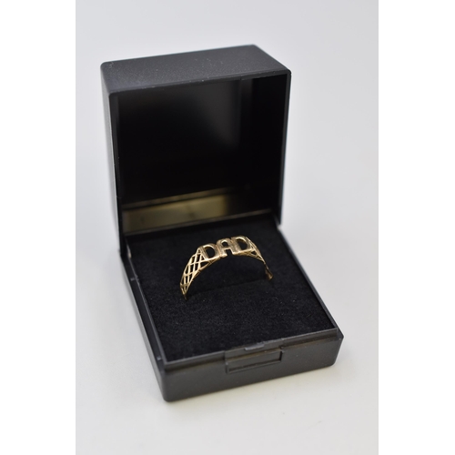 5 - Gold 375 (9ct) DAD Ring Complete with Presentation Box