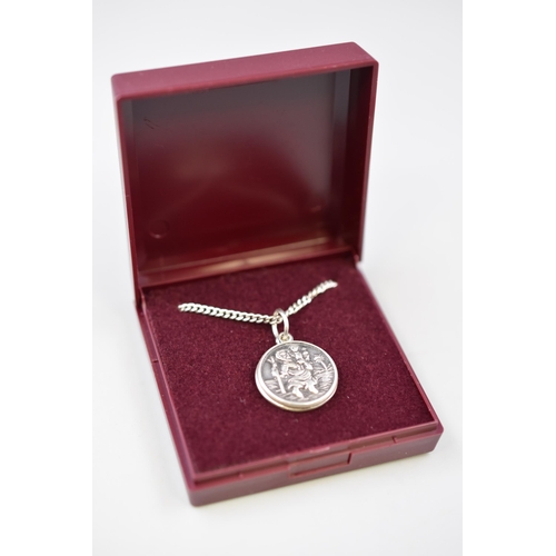 30 - Silver 925 Chain with St Christopher and Zodiac Silver Pendants