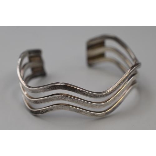 39 - Hallmarked Birmingham Silver Wave Bangle