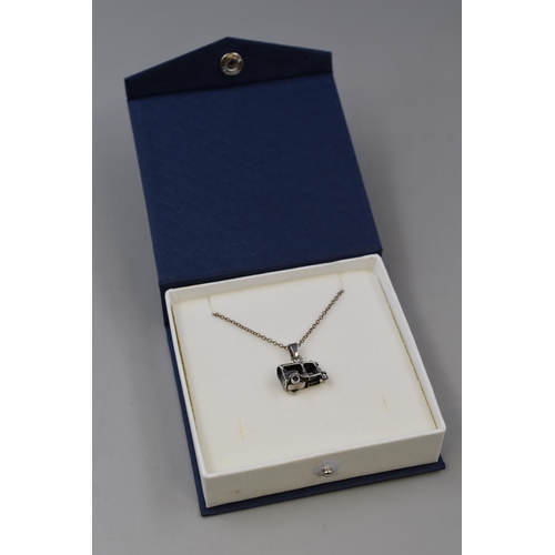 56 - Silver 925 Tuk Tuk Taxi Pendant Necklace, Complete in Presentation Box